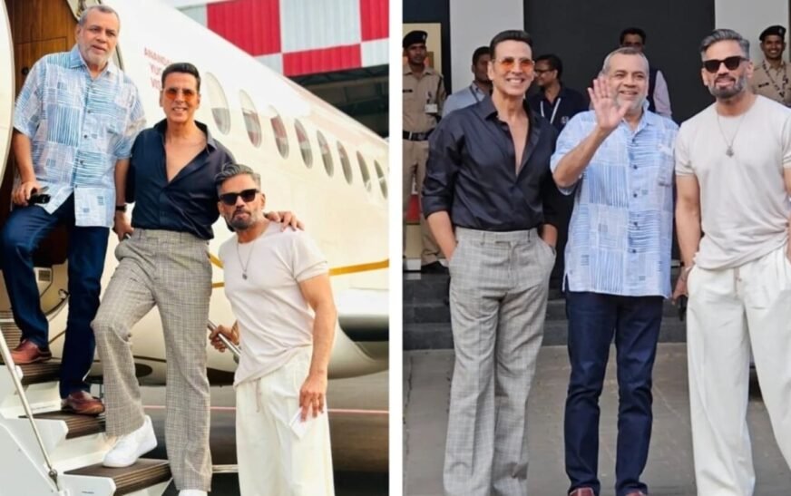 Akshay Kumar has a reunion with Suniel Shetty, Paresh Rawal; fans say ‘Hera Pheri 3 banao’. Watch | Bollywood