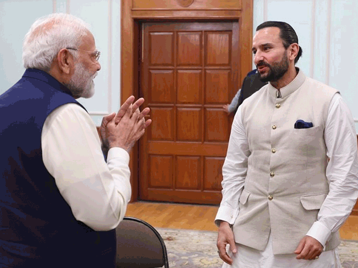 PM had a personal conversation with saif ali khan | सैफ अली से PM ने की थी पर्सनल बातचीत: एक्टर के माता-पिता से लेकर बच्चों तक के बारे में की बात, तैमूर-जेह से मिलना चाहते हैं