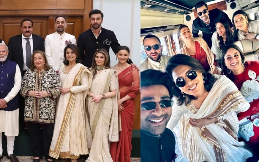 Ranbir Kapoor holds Alia Bhatt as they pose with PM Modi, Kareena and Saif; fans get ‘Hum Saath Saath Hain’ vibes