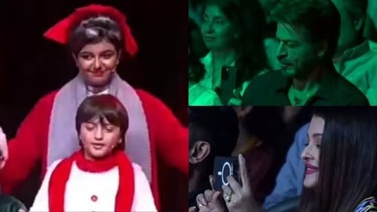 Bollywood News Live Today December 20, 2024 : Shah Rukh Khan and Aishwarya Rai smile as they record their kids AbRam, Aaradhya Bachchan’s performance at school event