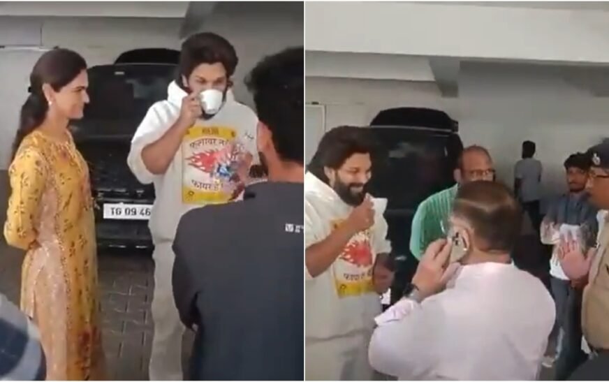 Allu Arjun spotted wearing ‘Flower nahi, fire hai’ hoodie during detention