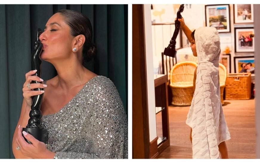 Kareena Kapoor shares son Jeh Ali Khan’s pic as he plays with her Filmfare Award: ‘He thinks it’s his’ | Bollywood
