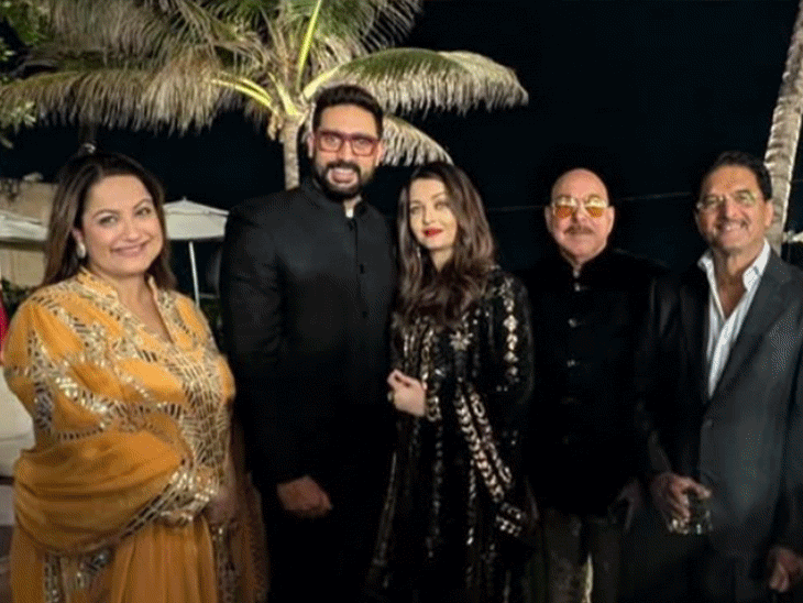 after a long time aishwarya abhishek attended a high-profile party together | हाई-प्रोफाइल पार्टी में साथ में शामिल हुए ऐश्वर्या-अभिषेक: पार्टी में दोनों ने साथ में ली तस्वीरें, लंबे समय से थी दोनों के तलाक की अफवाहें