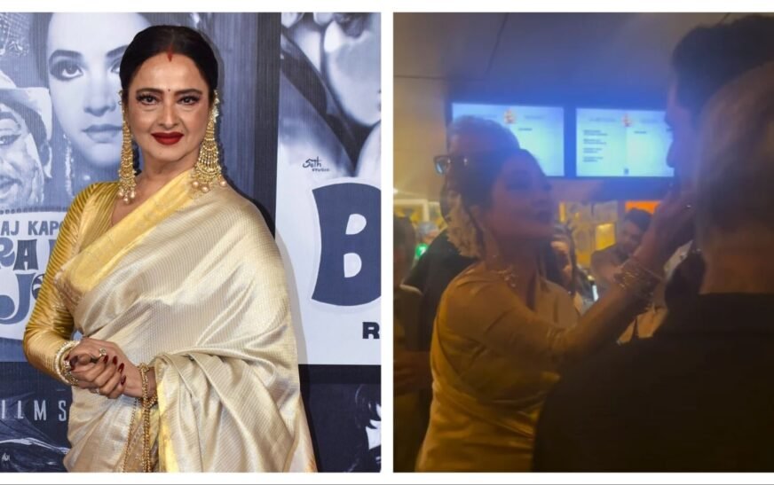 Emotional Rekha hugs Amitabh Bachchan’s grandson Agastya Nanda at RK Film Festival. Watch | Bollywood