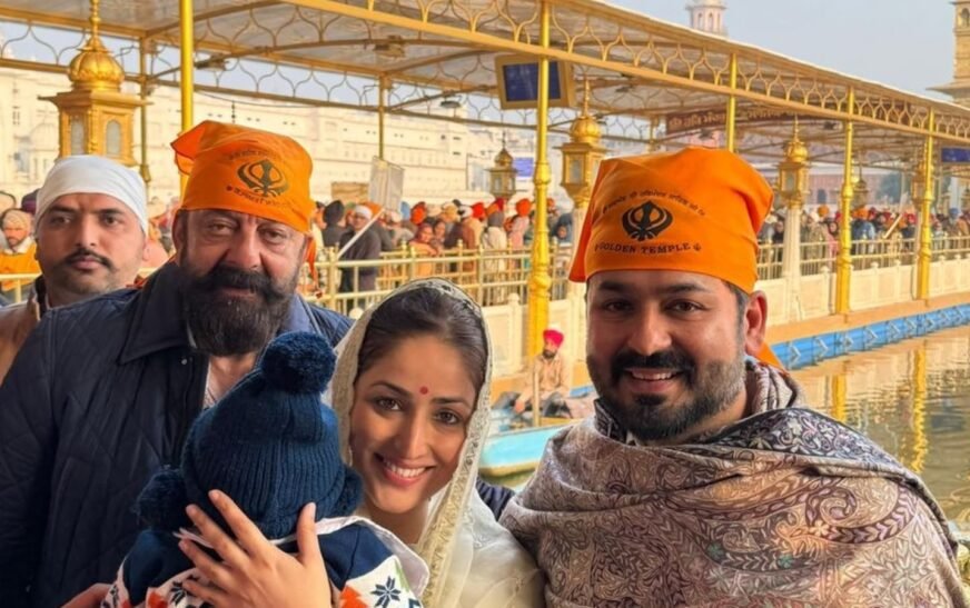 Yami Gautam holds son Vedavid in her arms, joins Sanjay Dutt, Aditya Dhar to offer prayers at Golden Temple. Watch | Bollywood