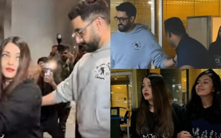 Aishwarya Rai and Abhishek Bachchan return to Mumbai together after vacation, putting all divorce rumours to rest. Watch | Bollywood