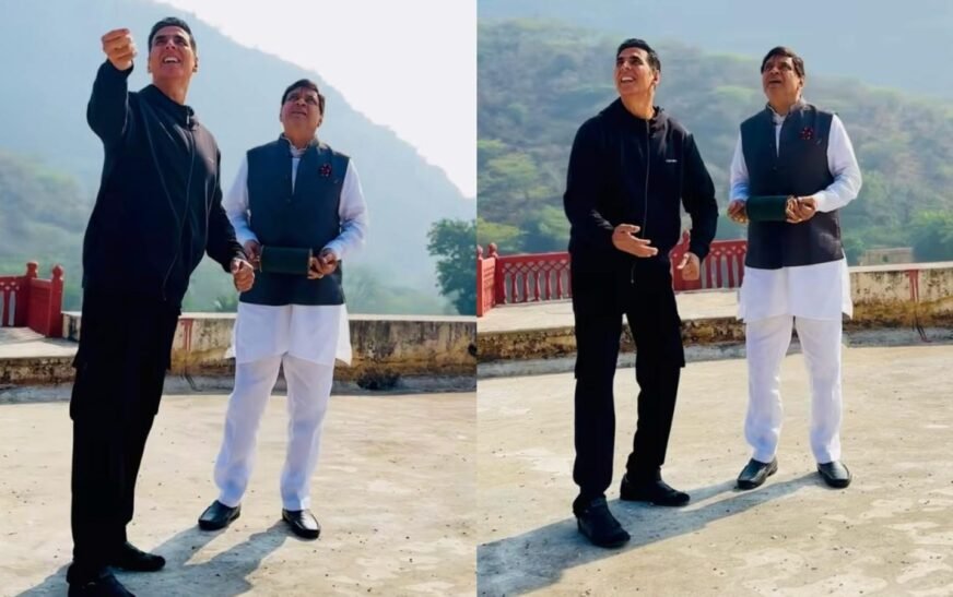 Akshay Kumar, Paresh Rawal fly a kite to celebrate Makar Sankranti on Bhooth Bangla set. Watch | Bollywood