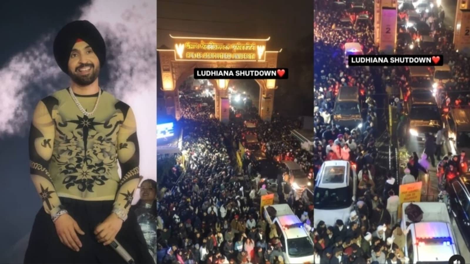 Diljit Dosanjh gives glimpse of massive crowd at Ludhiana concert, jam-packed roads as he ends Dil-Luminati India Tour