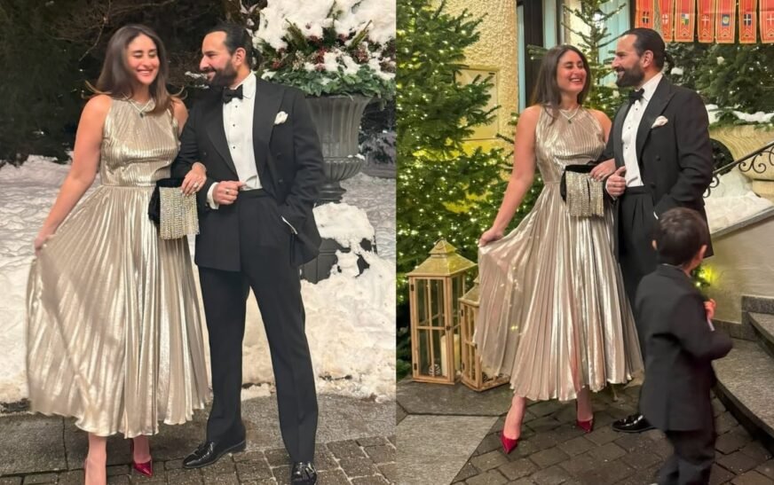 Jehangir Ali Khan aka Jeh photo-bombs Kareena Kapoor Khan-Saif Ali Khan as they enjoy a snowy New Year in unseen pics