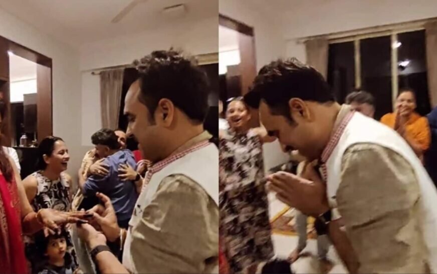 Pankaj Tripathi bows to wife Mridula with folded hands as they celebrate 21st wedding anniversary. Watch | Bollywood