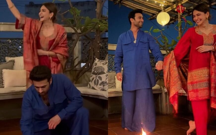 Kriti Kharbanda, Pulkit Samrat dance to dhol beats as they celebrate their first Lohri together after marriage. Watch | Bollywood