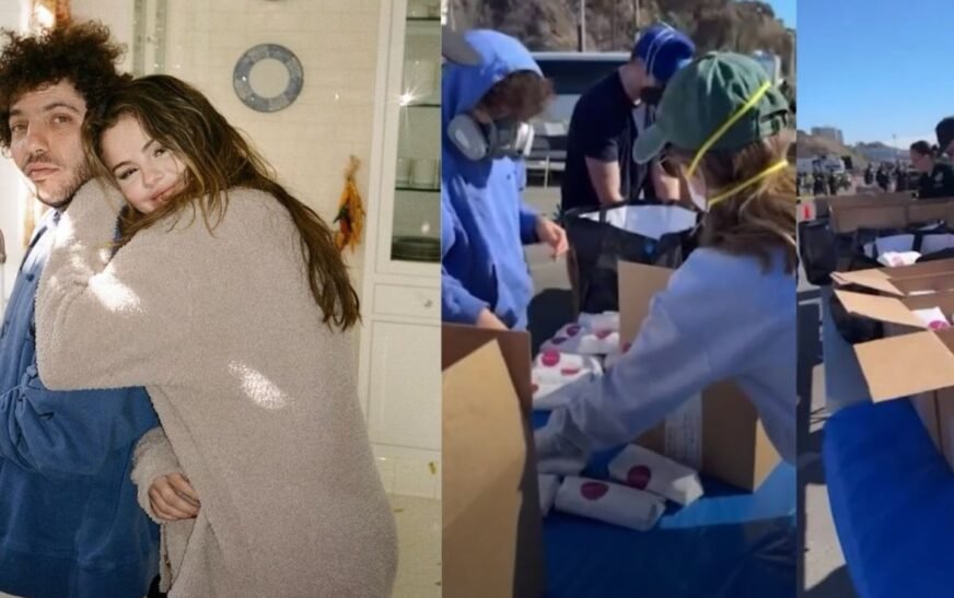 Selena Gomez and Benny Blanco seen volunteering amid LA wildfire as bff Taylor Swift donates to…